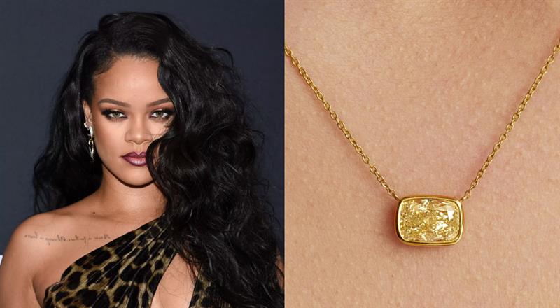 Rihanna’s Yellow Diamond Necklace at the Met Gala 2025