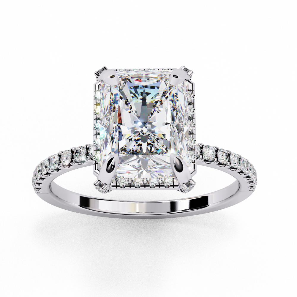 The Hailey Radiant Modern Halo Engagement Ring