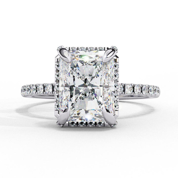 The Hailey Radiant Modern Halo Engagement Ring