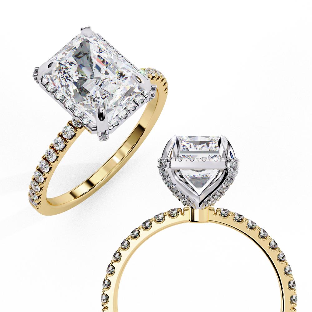 The Hailey Radiant Modern Halo Engagement Ring