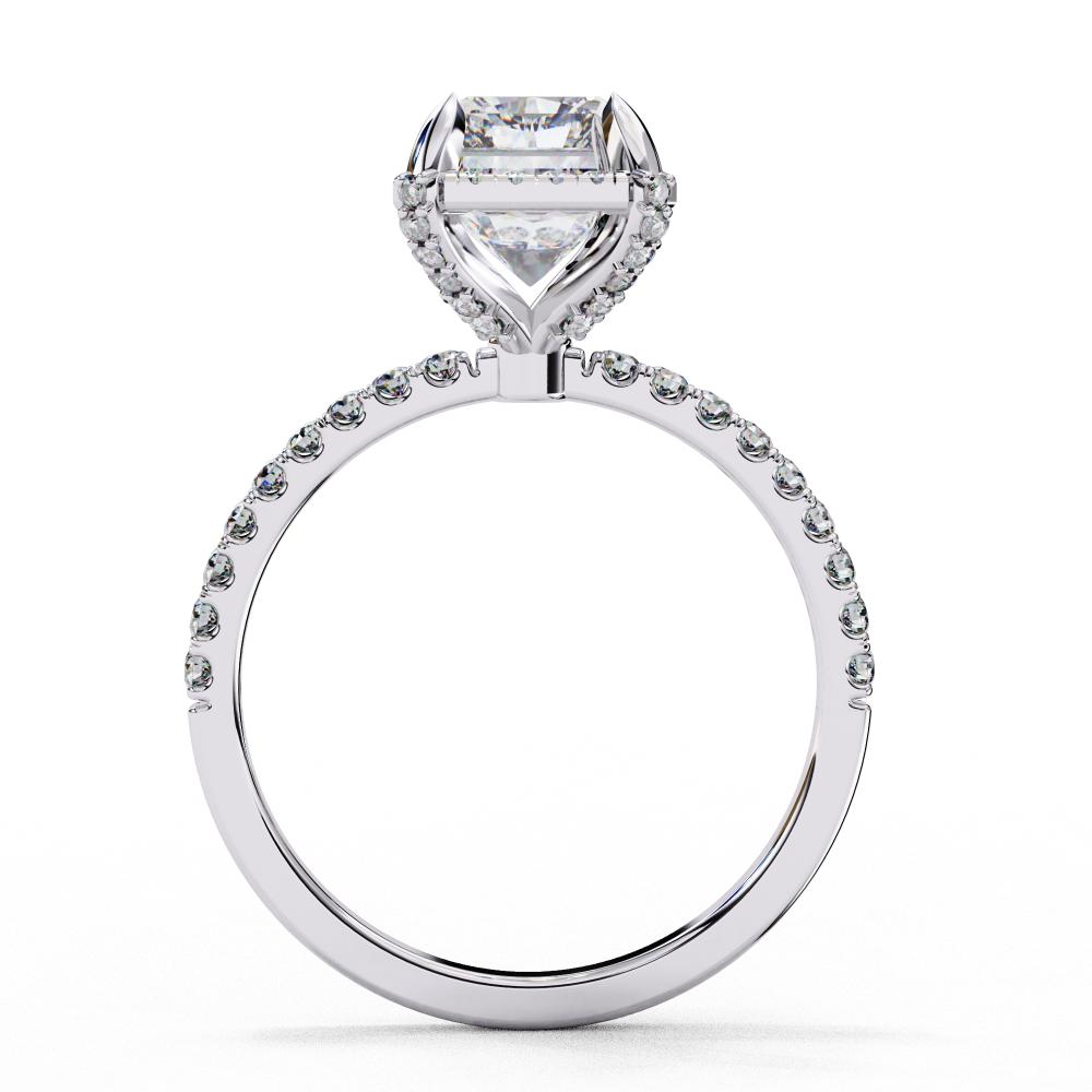 The Hailey Radiant Modern Halo Engagement Ring