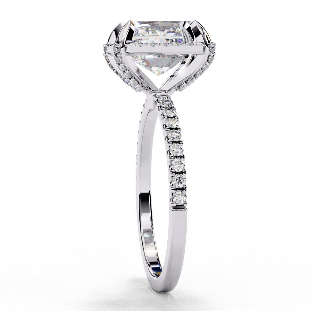 The Hailey Radiant Modern Halo Engagement Ring