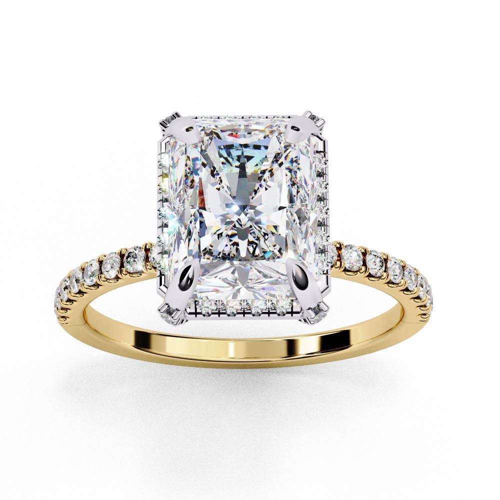 The Hailey Radiant Modern Halo Engagement Ring