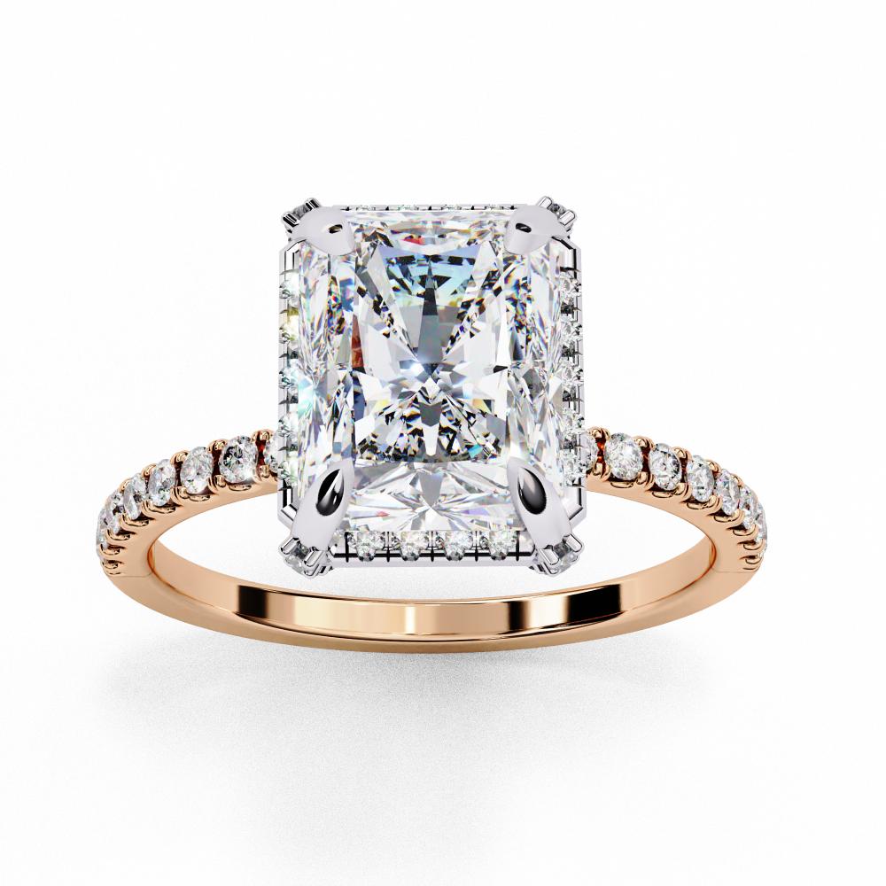 The Hailey Radiant Modern Halo Engagement Ring