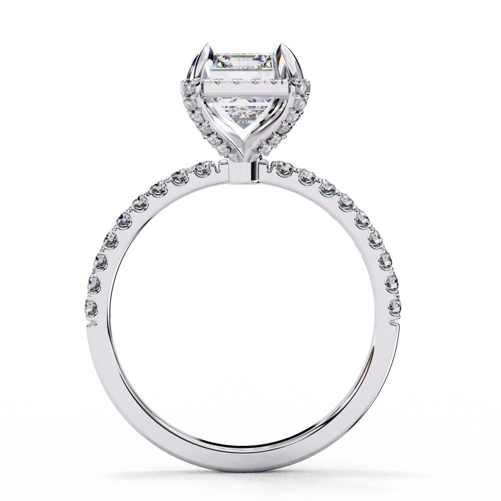 The Hailey Emerald Modern Halo Engagement Ring