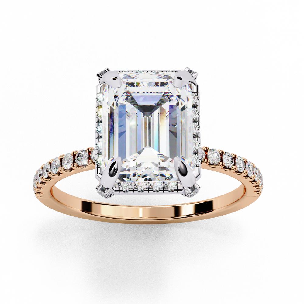 The Hailey Emerald Modern Halo Engagement Ring