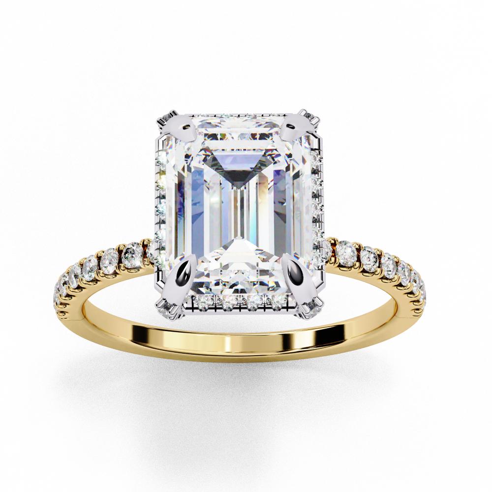 The Hailey Emerald Modern Halo Engagement Ring