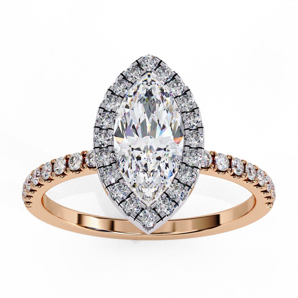 The Lorraine Marquise Halo Engagement Ring