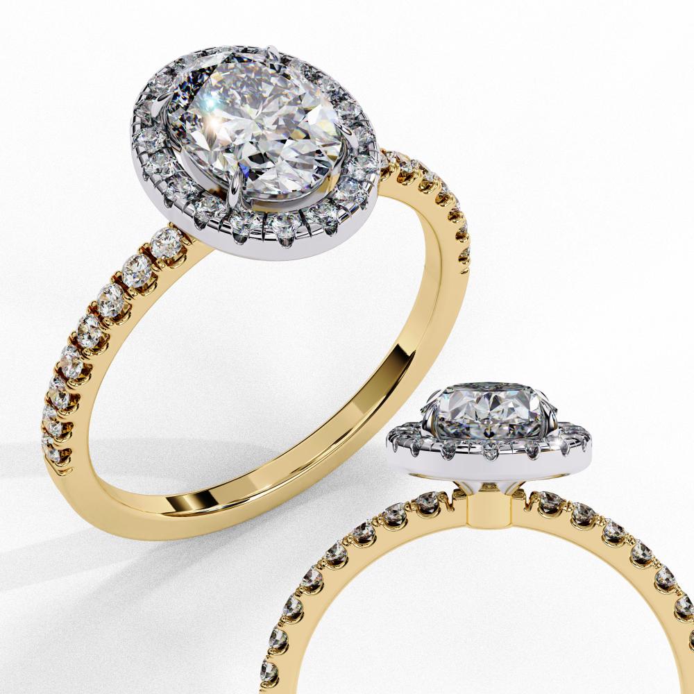 The Lorraine Oval Halo Engagement Ring