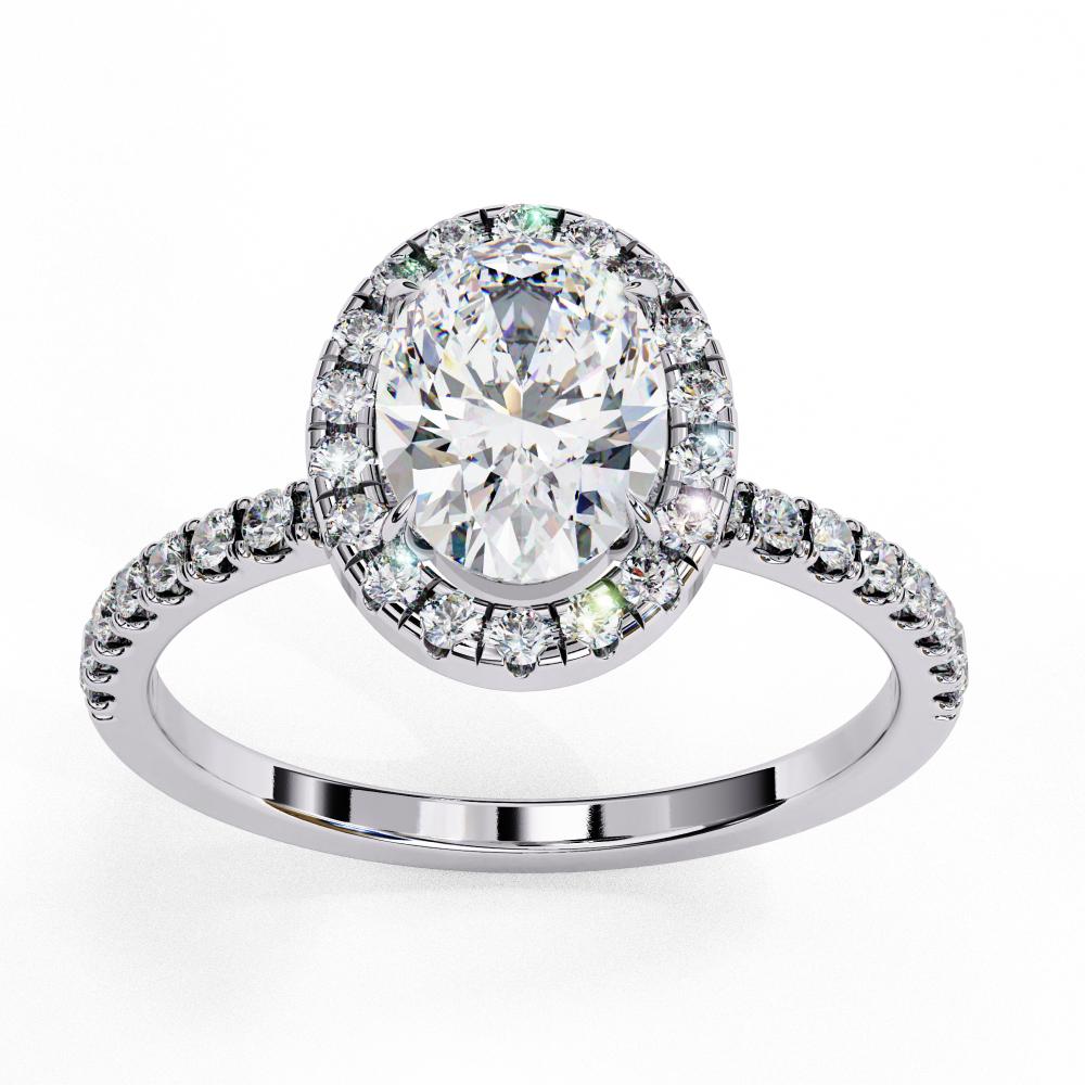 The Lorraine Oval Halo Engagement Ring