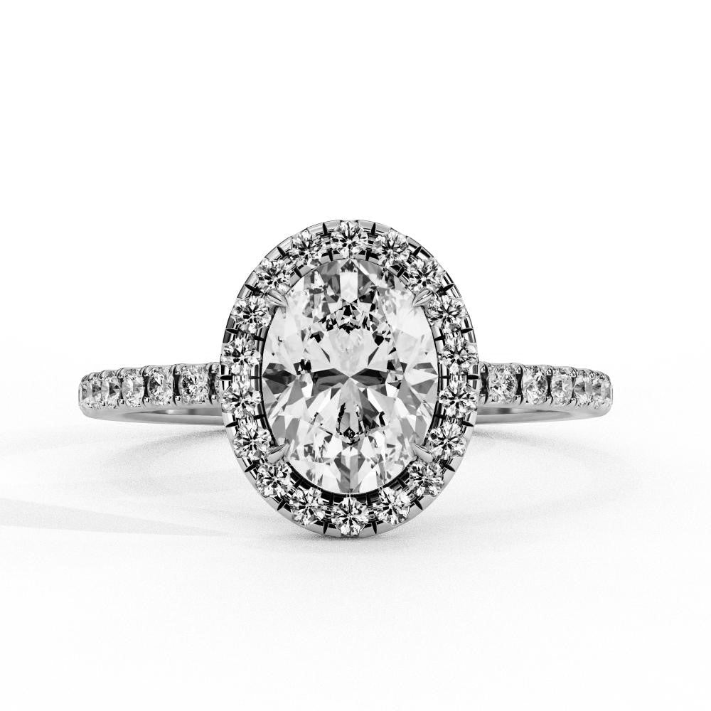 The Lorraine Oval Halo Engagement Ring