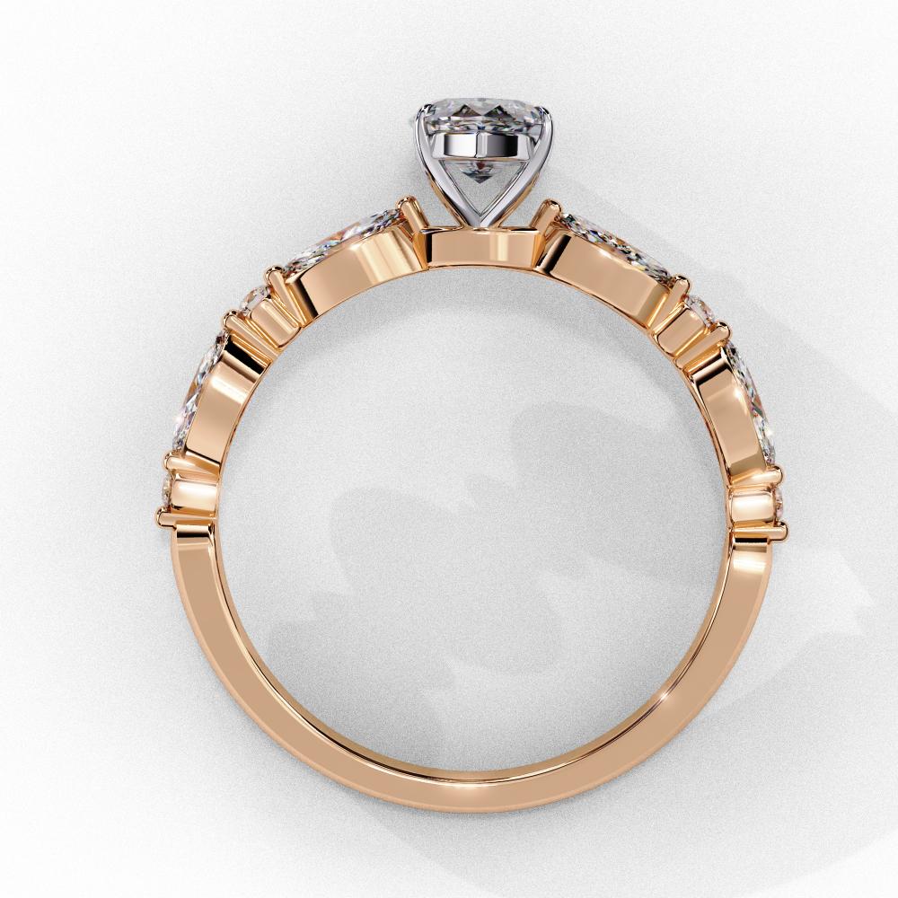 The Joanna Marquise Solitaire Accent Engagement Ring