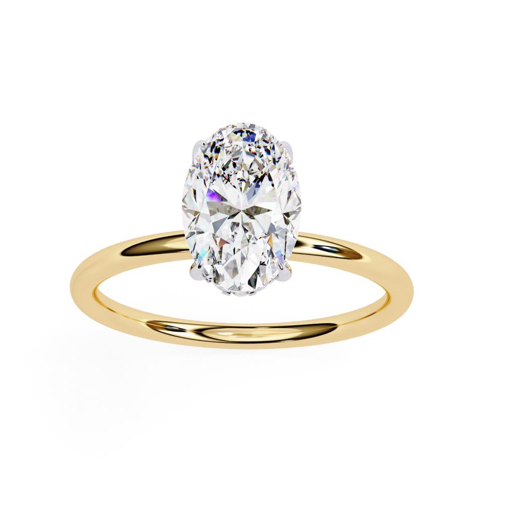 The Toney Oval Hidden Halo Engagement Ring