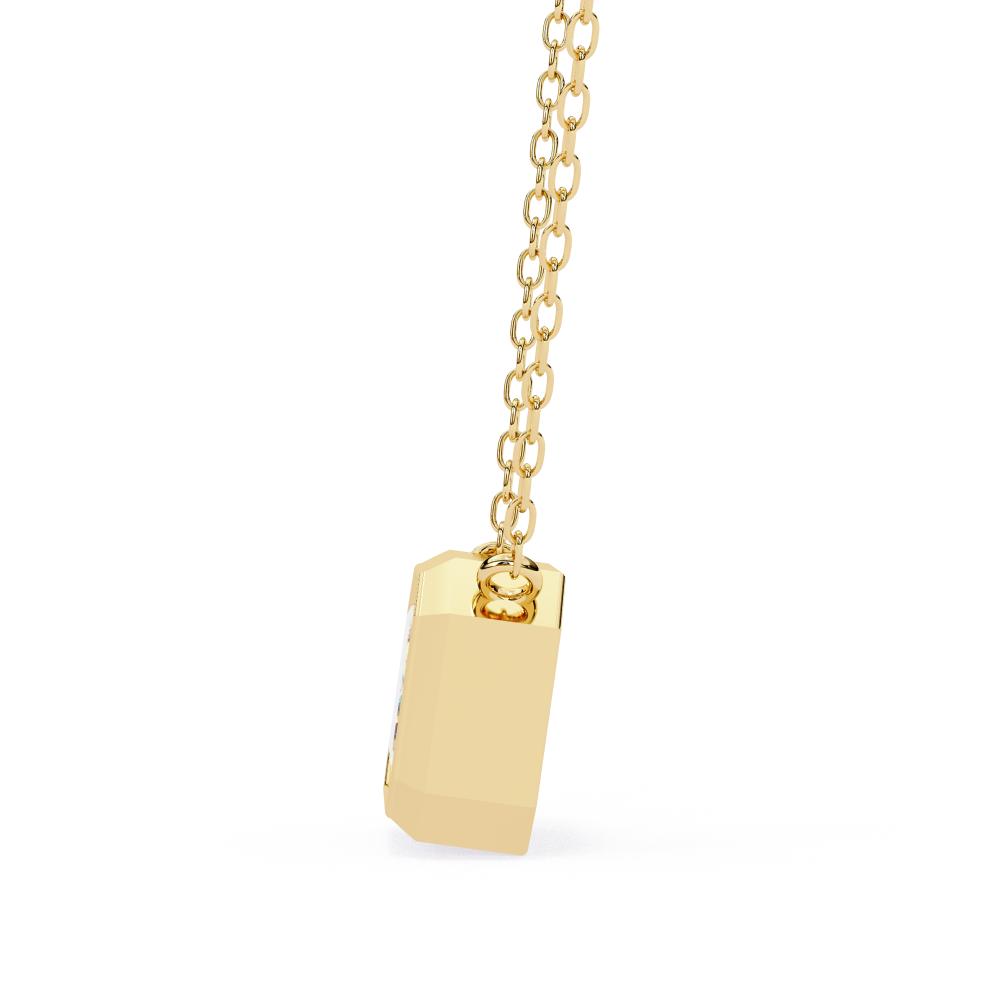 The Olivia Emerald  Bezel Set Pendant With Chain