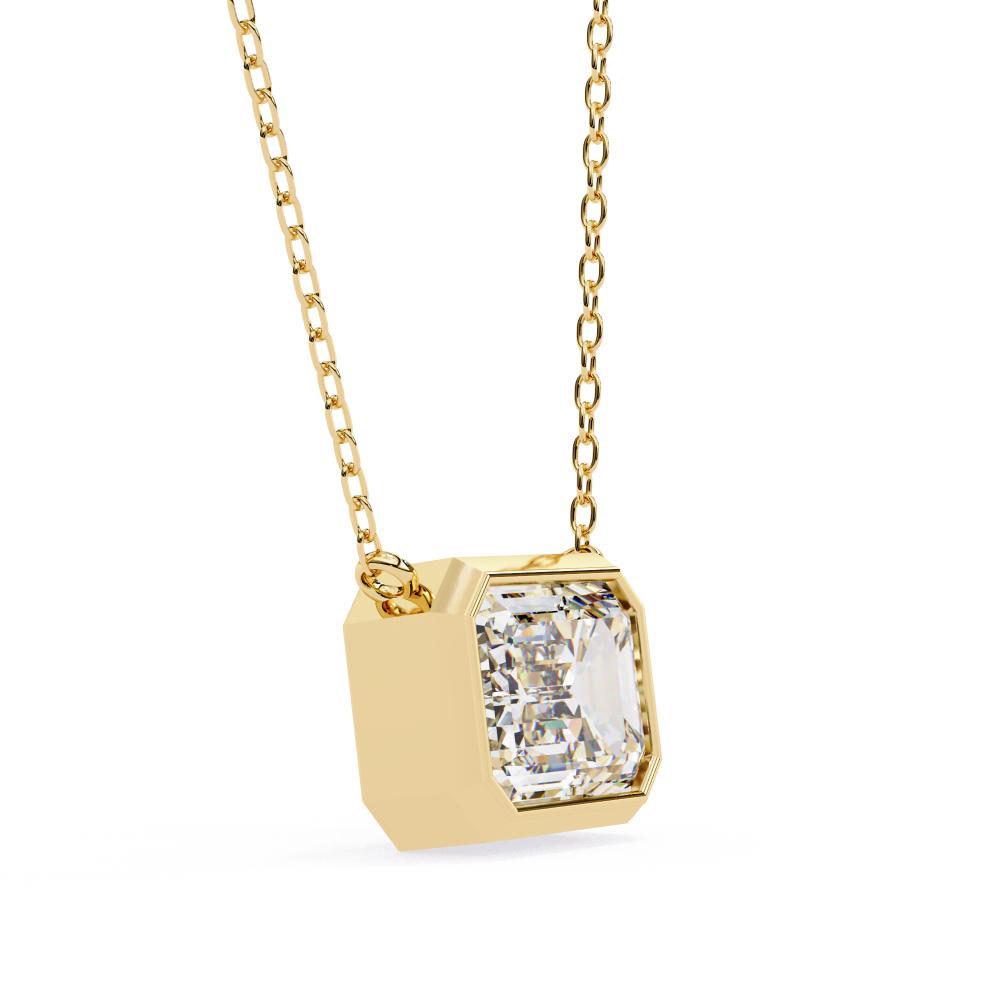 The Olivia Emerald  Bezel Set Pendant With Chain