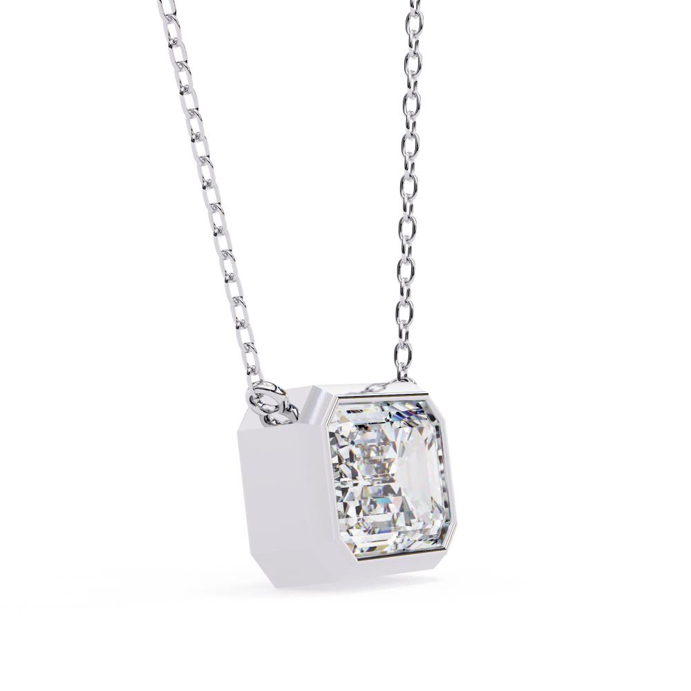 The Olivia Emerald  Bezel Set Pendant With Chain