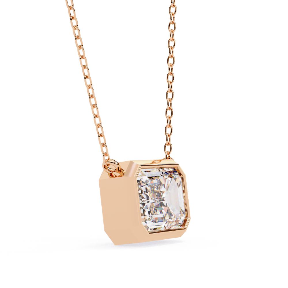 The Olivia Emerald  Bezel Set Pendant With Chain