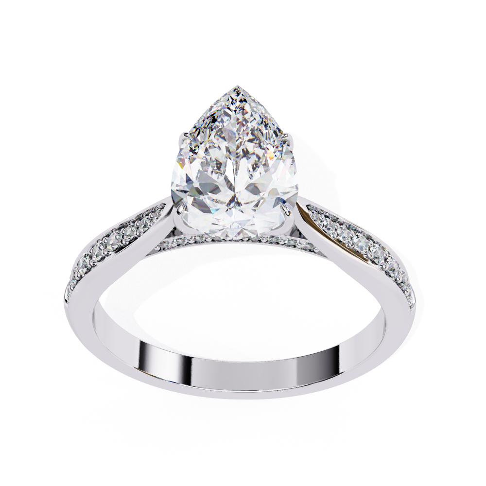 The Nataley Pear Hidden Accent Engagement Ring