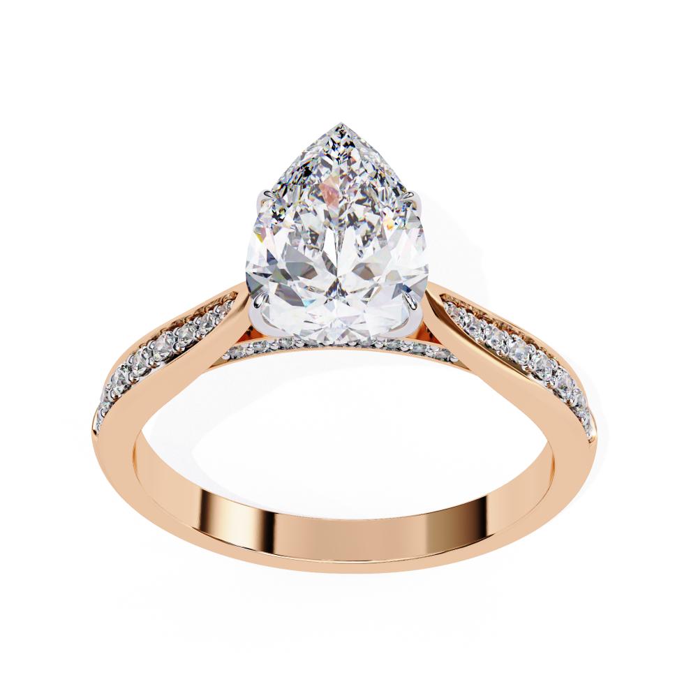 The Nataley Pear Hidden Accent Engagement Ring