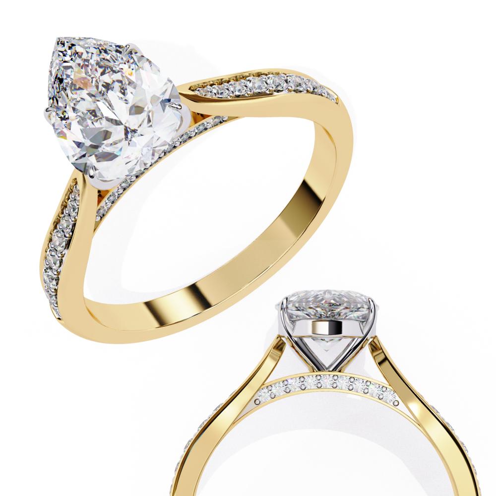 The Nataley Pear Hidden Accent Engagement Ring