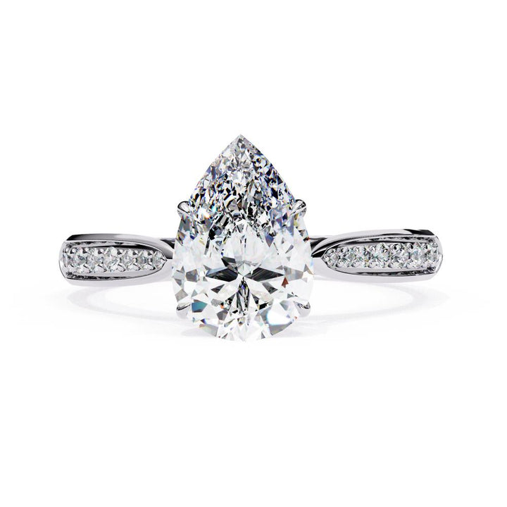 The Nataley Pear Hidden Accent Engagement Ring