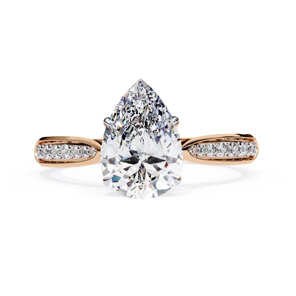 The Nataley Pear Hidden Accent Engagement Ring