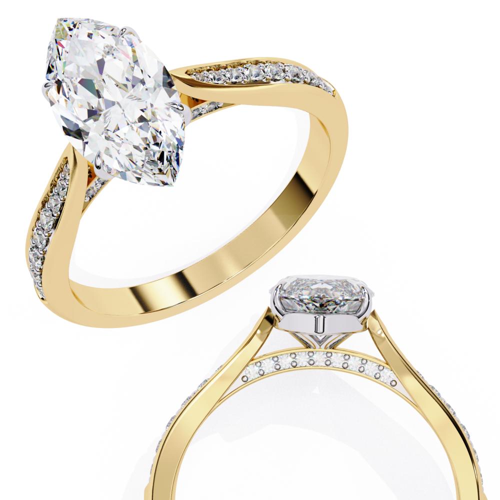 The Nataley Marquise Hidden Accent Engagement Ring