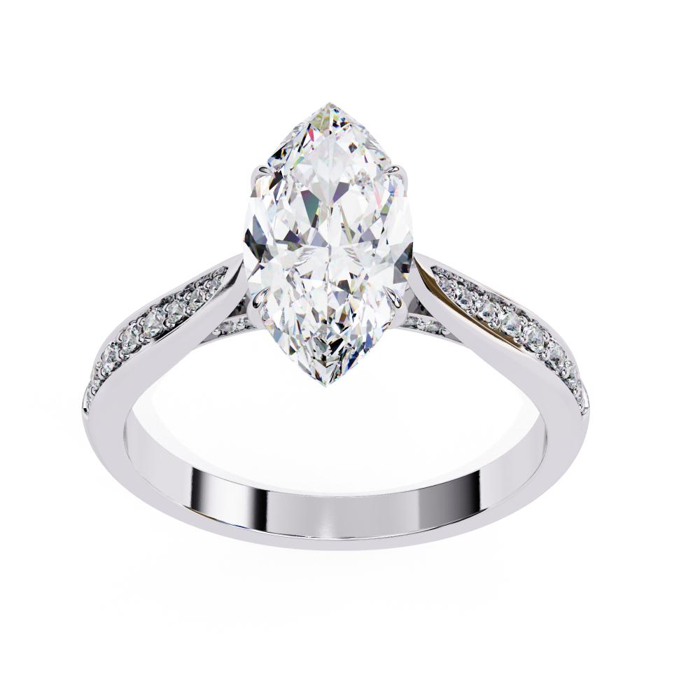 The Nataley Marquise Hidden Accent Engagement Ring