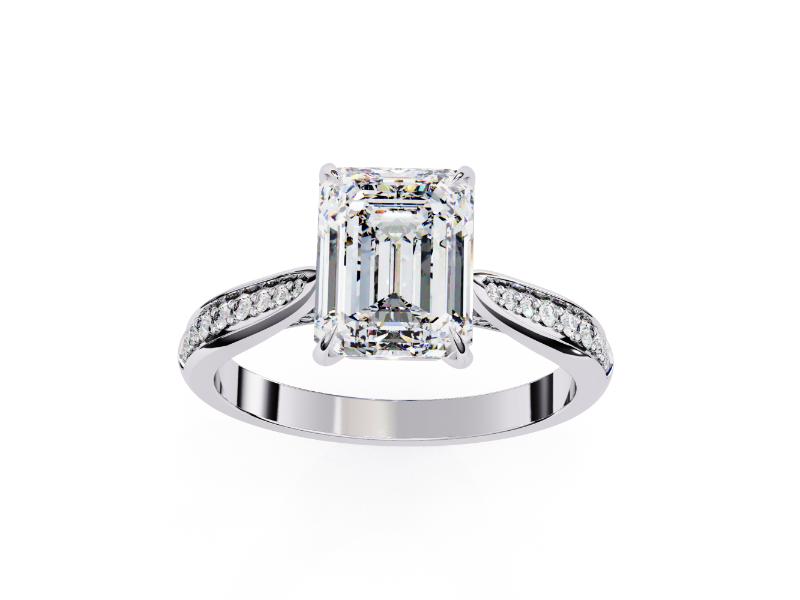 The Nataley Emerald Hidden Accent Engagement Ring