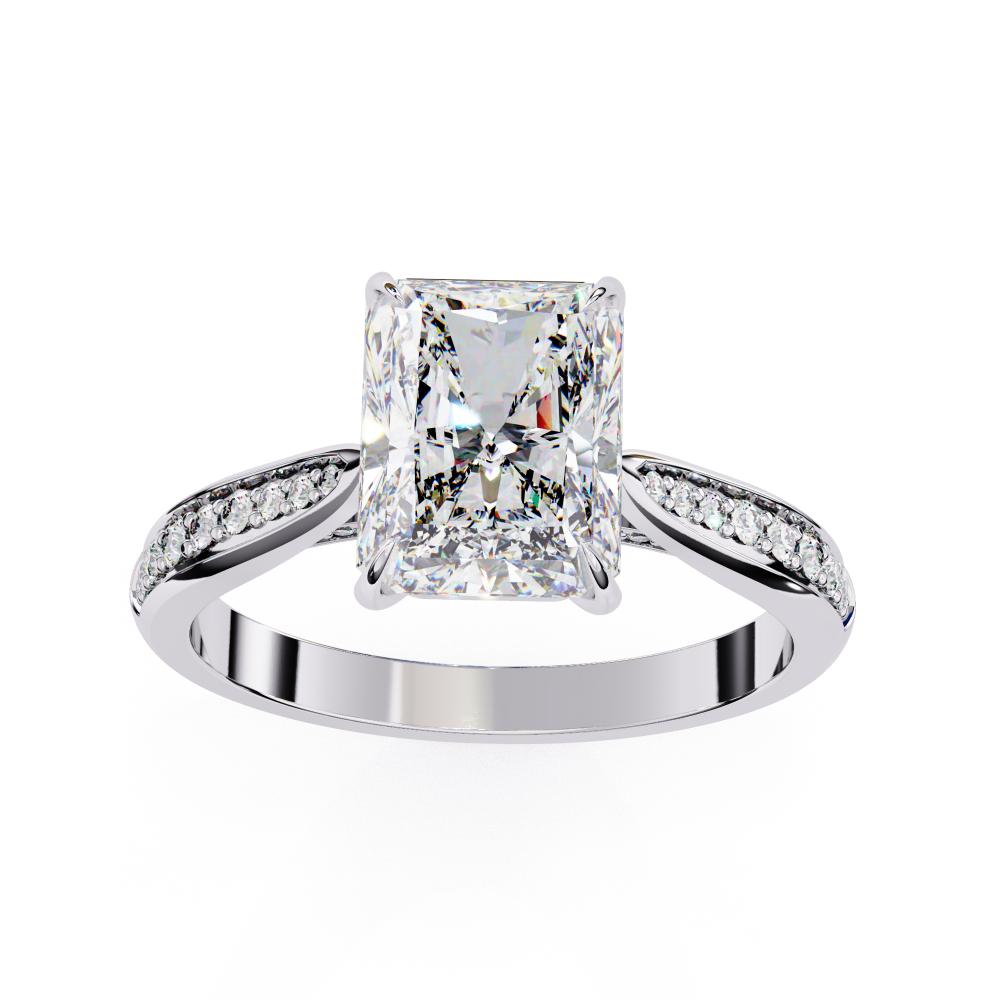 The Nataley Radiant Hidden Accent Engagement Ring