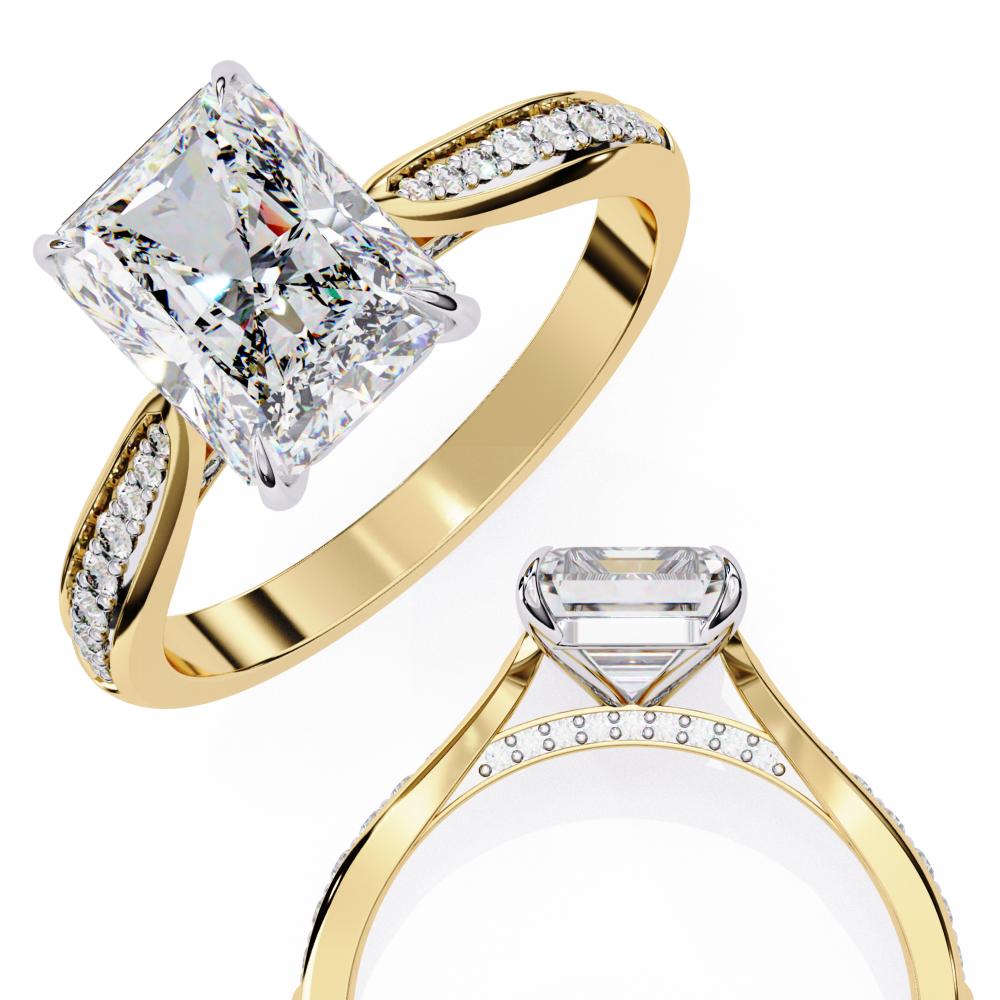 The Nataley Radiant Hidden Accent Engagement Ring