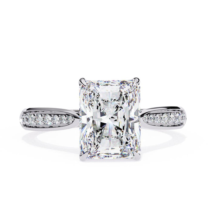 The Nataley Radiant Hidden Accent Engagement Ring