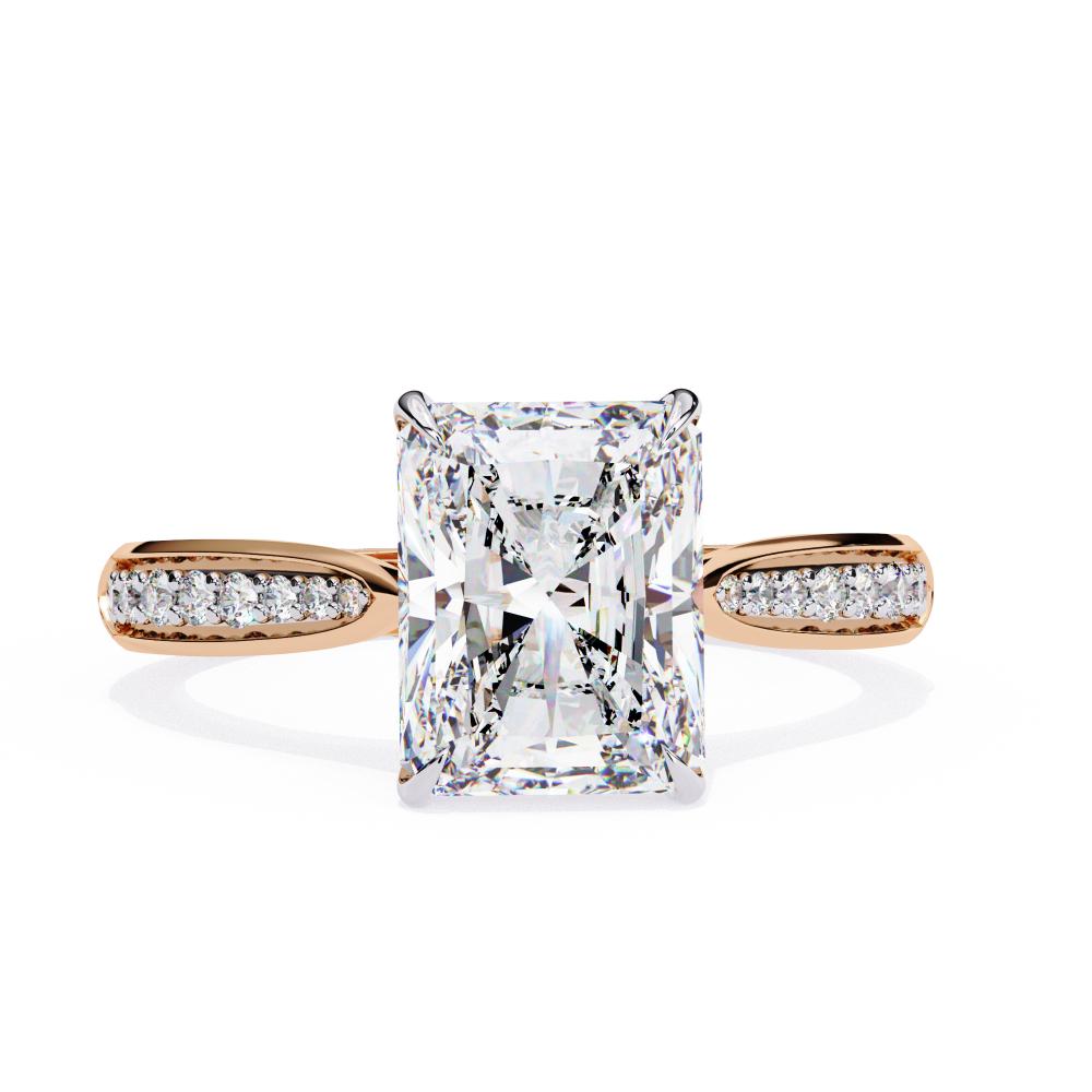 The Nataley Radiant Hidden Accent Engagement Ring