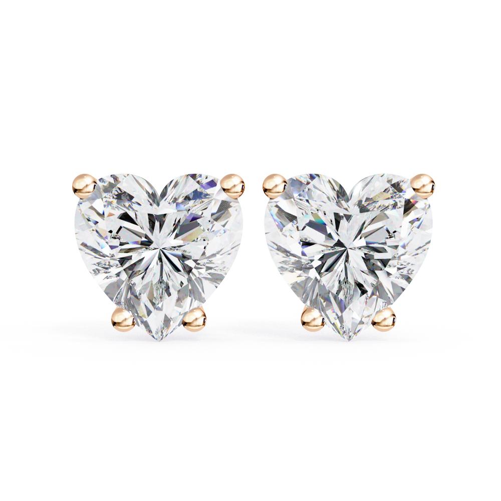 The Brittany Heart Solitaire Stud Earrings