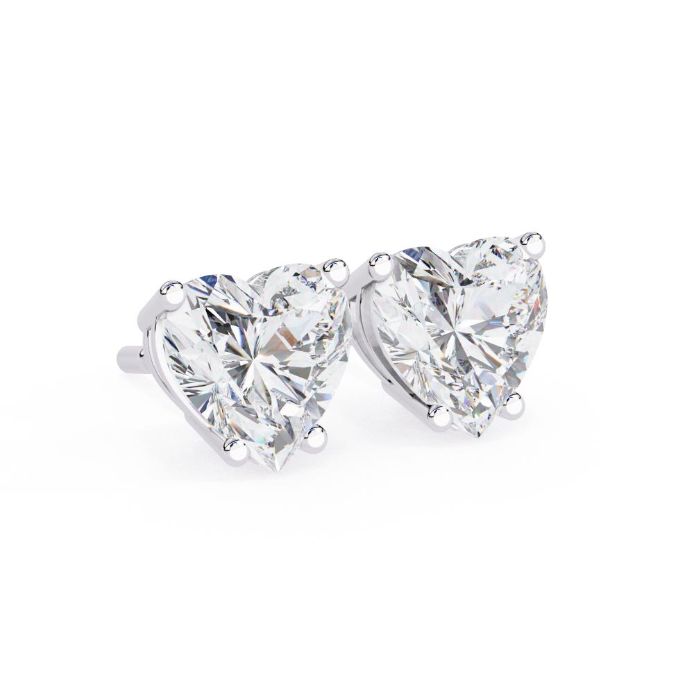 The Brittany Heart Solitaire Stud Earrings