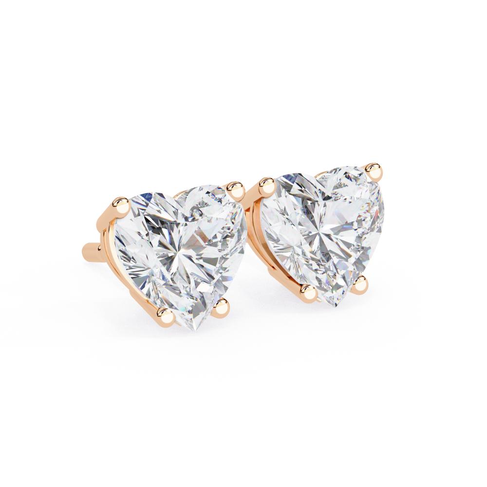 The Brittany Heart Solitaire Stud Earrings