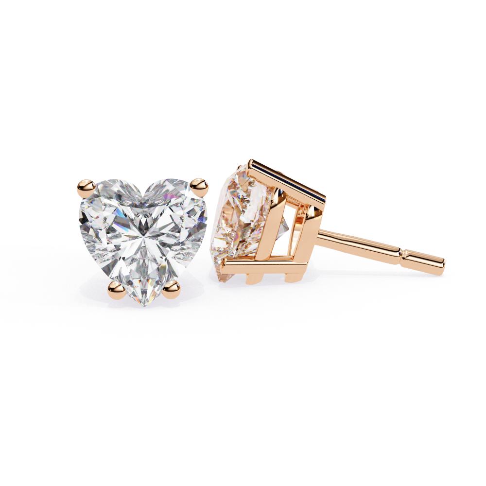 The Brittany Heart Solitaire Stud Earrings