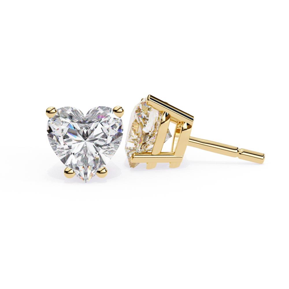 The Brittany Heart Solitaire Stud Earrings