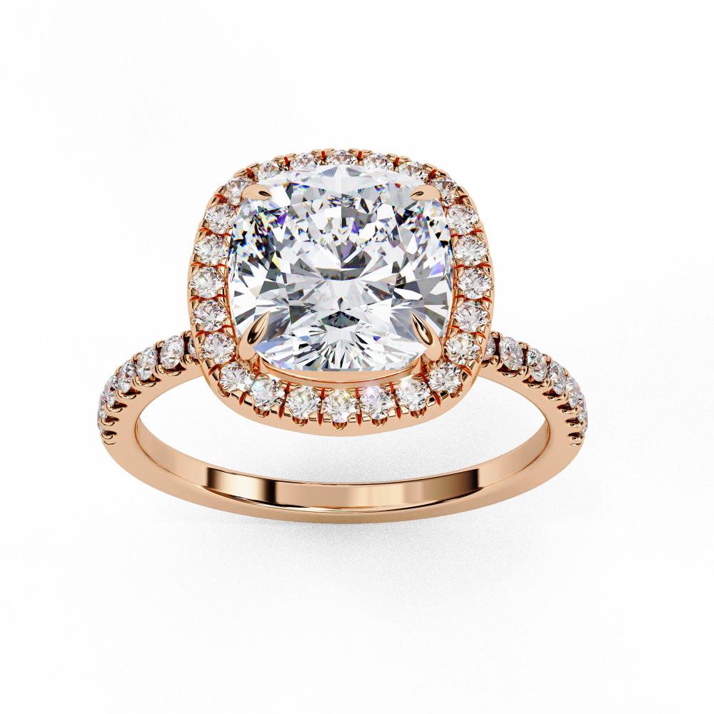 The Lorraine Cushion Halo Engagement ring