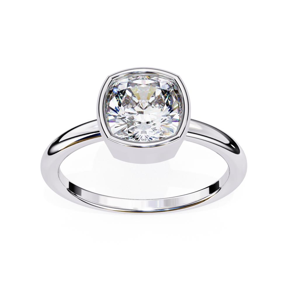 The Abile Cushion Solitaire Bezel Set Engagement Ring