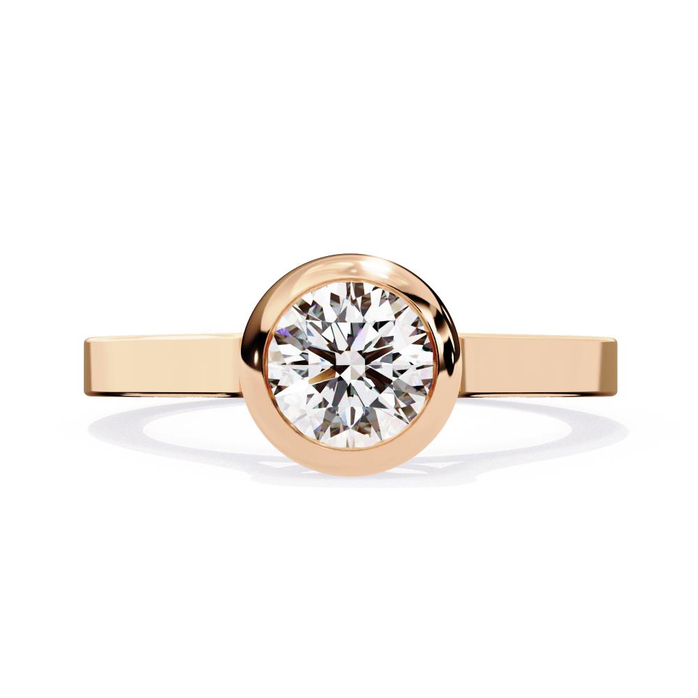 The Haley Round Bezel Set Engagement ring