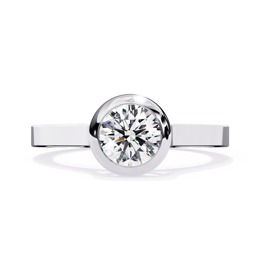 The Haley Round Bezel Set Engagement ring