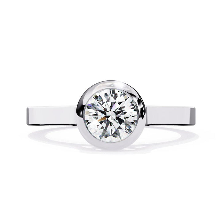 The Haley Round Bezel Set Engagement ring