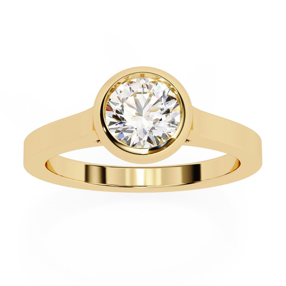 The Haley Round Bezel Set Engagement ring