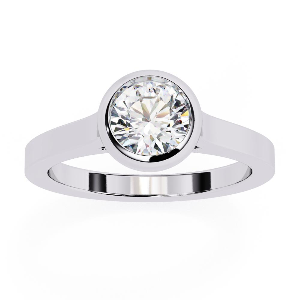 The Haley Round Bezel Set Engagement ring