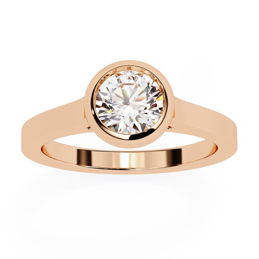 The Haley Round Bezel Set Engagement ring