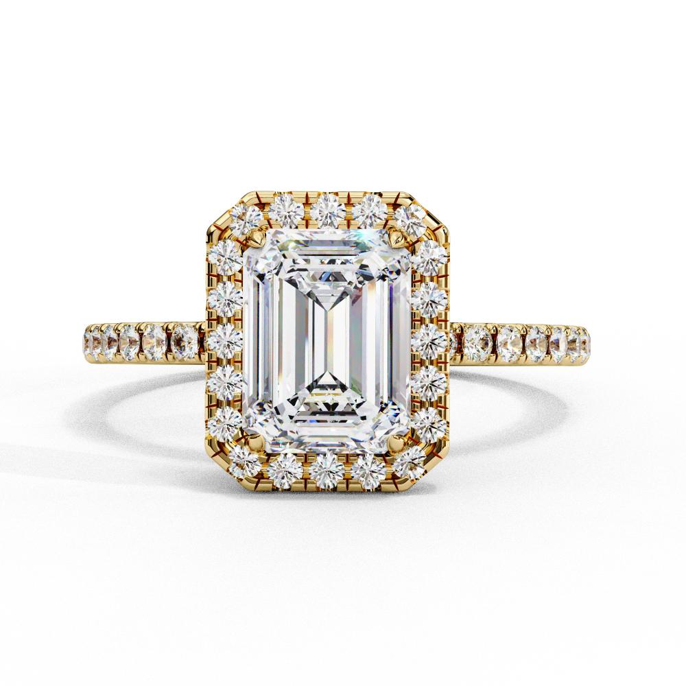 The Lorraine Emerald Halo Engagement ring