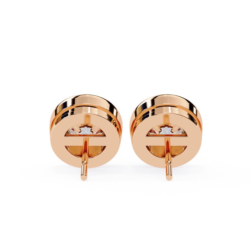 The Valerie Round Bezel Set Solitaire Stud Earrings