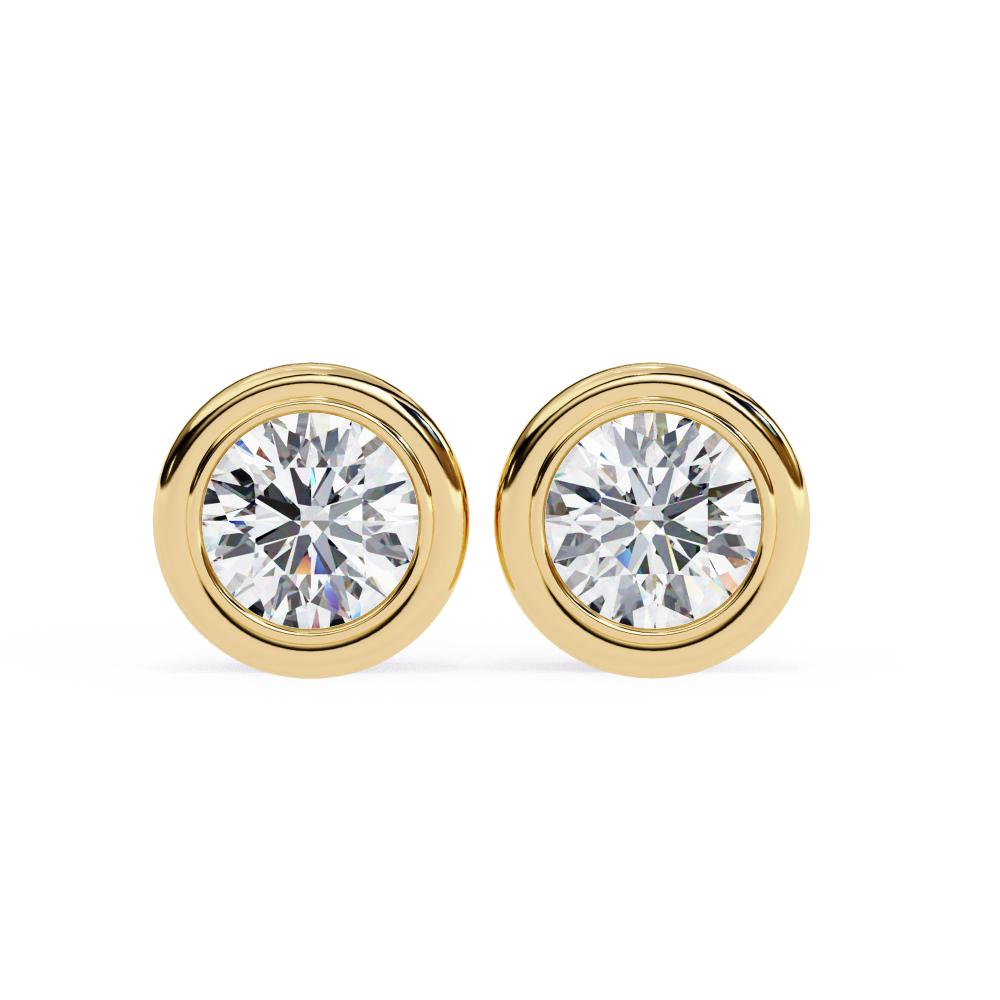 The Valerie Round Bezel Set Solitaire Stud Earrings