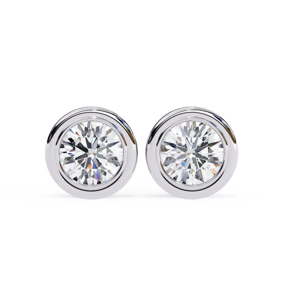 The Valerie Round Bezel Set Solitaire Stud Earrings